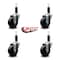 Service Caster 3.5'' Soft Rubber Wheel Swivel 1-1/8'' Expanding Stem Caster Set, 4PK SCC-EX20S3514-SRS-118-4 - alternate 2